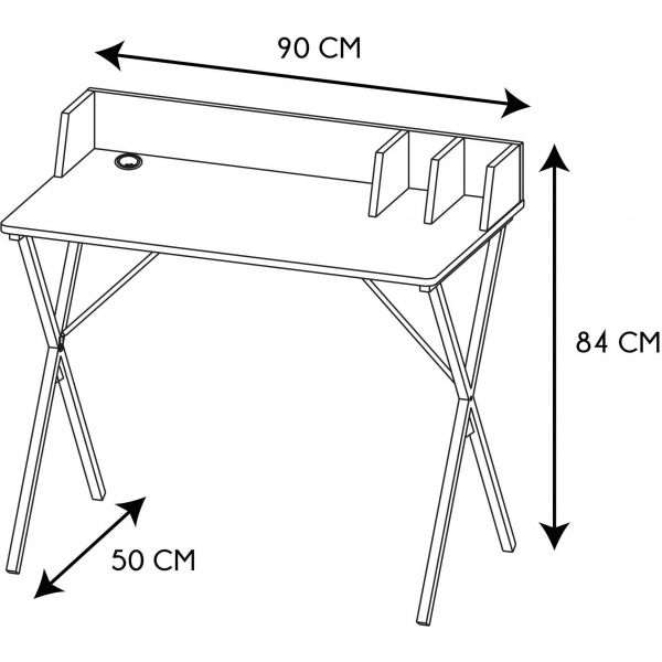 Bureau en bois et métal Brice - CMP-3840