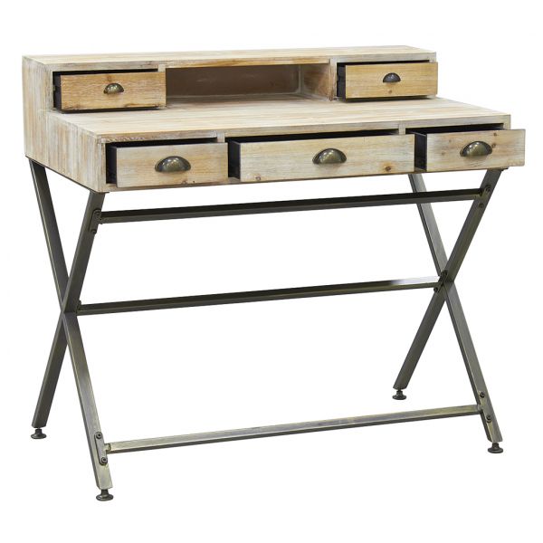 Bureau en bois et métal - AUB-4565