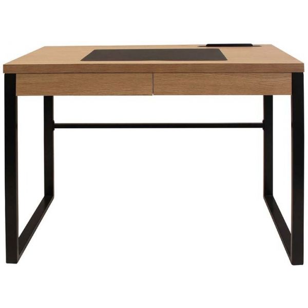 Bureau industriel en bois et métal avec tiroir - CMP-1297