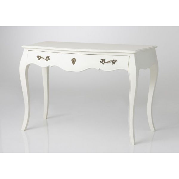 Bureau blanc en MDF et bois bayur Murano - AMA-3483