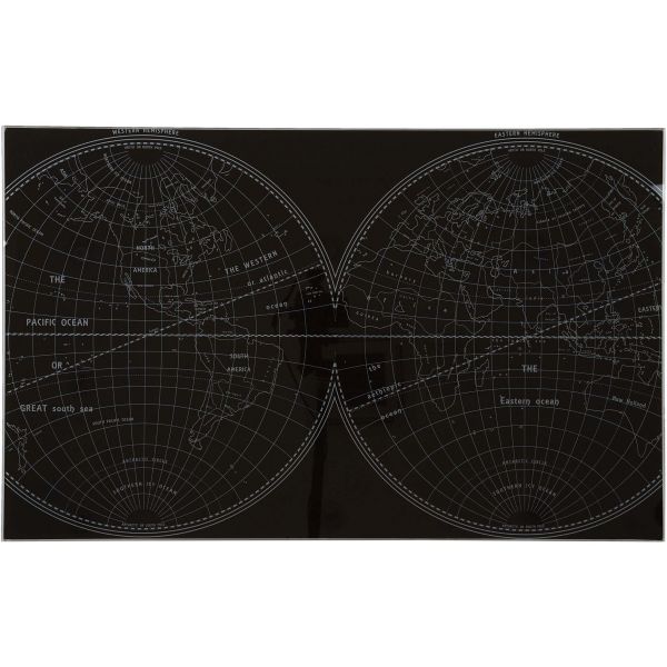 Bureau plateau en verre impression mappemonde - 5