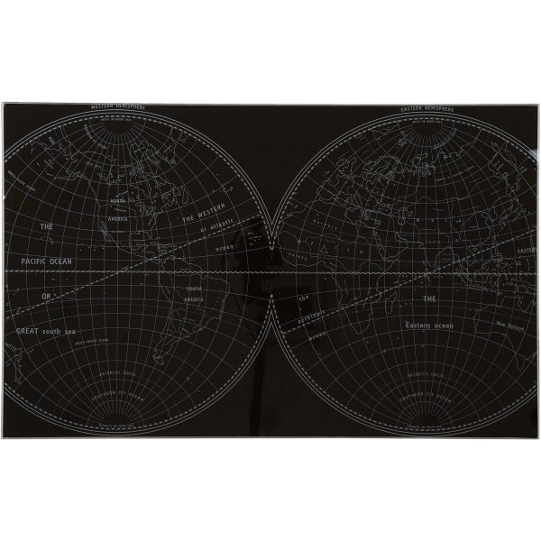 Bureau plateau en verre impression mappemonde - 5