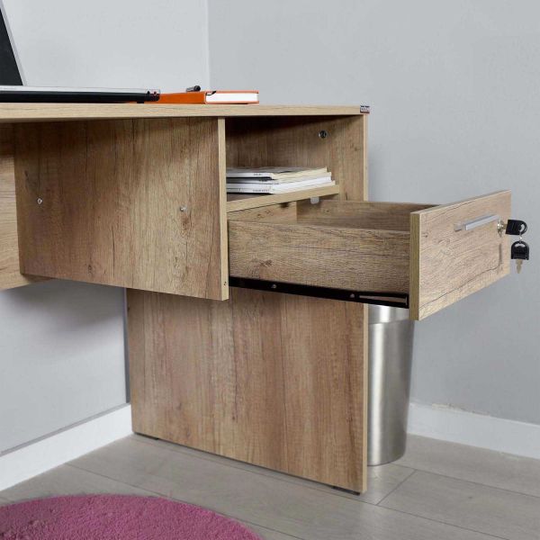 Bureau avec rangements en aggloméré Connor - 6