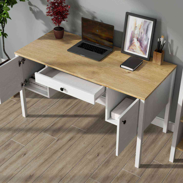 Bureau avec rangements en aggloméré Frannie - ASI-2275