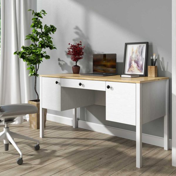 Bureau avec rangements en aggloméré Frannie - HANAH HOME