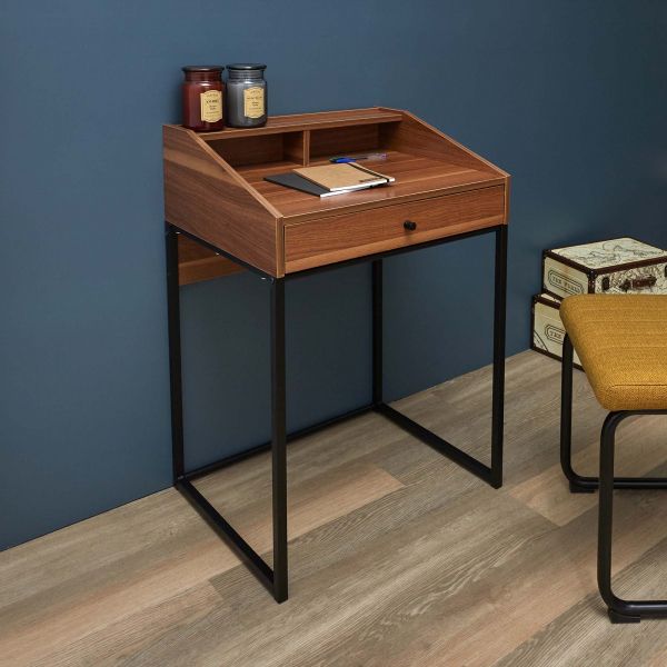 Bureau secrétaire en bois et métal Simon - 6