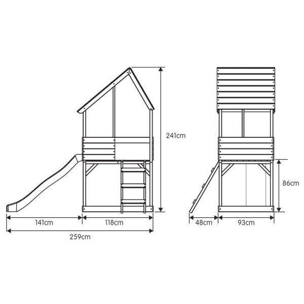 Cabane enfant sur pilotis avec bac à sable Lookout - MOO-0129