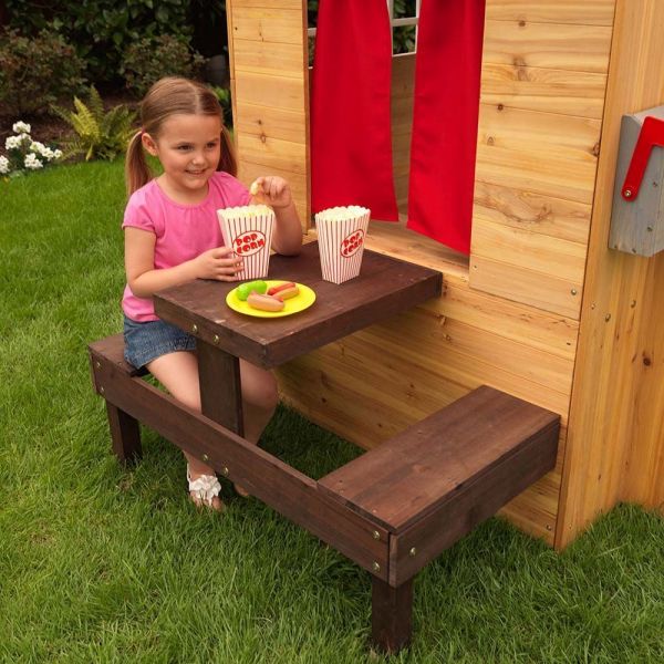 Cabane pour enfants avec table repas en bois - 9