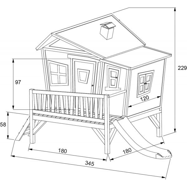 Cabane de jardin sur pilotis pour enfant Emma - 7