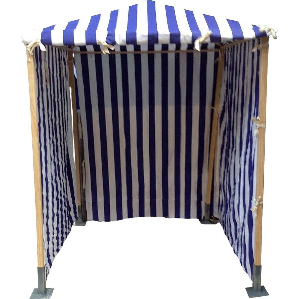 Cabine de plage en pin et coton