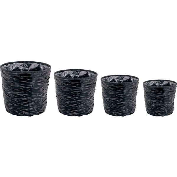 Cache-pot en bambou noir (lot de 4)