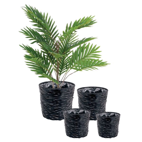 Cache-pot en bambou noir (lot de 4) - AUBRY GASPARD