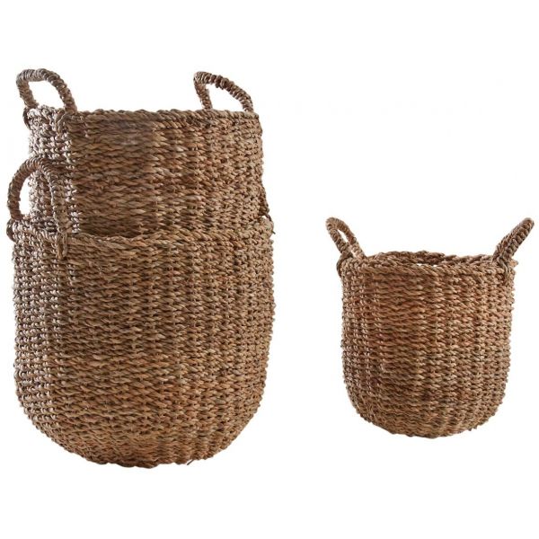 Cache-pots en jonc naturel (Lot de 3)