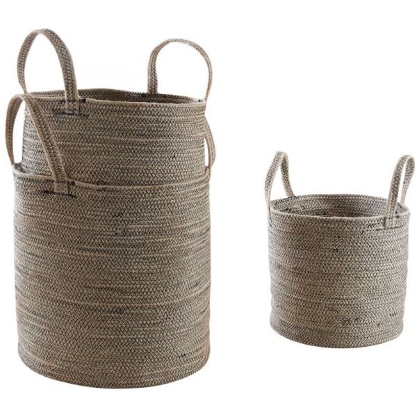 Cache-pot en jute et coton (Lot de 3) - AUBRY GASPARD