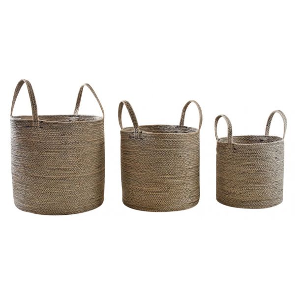 Cache-pot en jute et coton (Lot de 3)