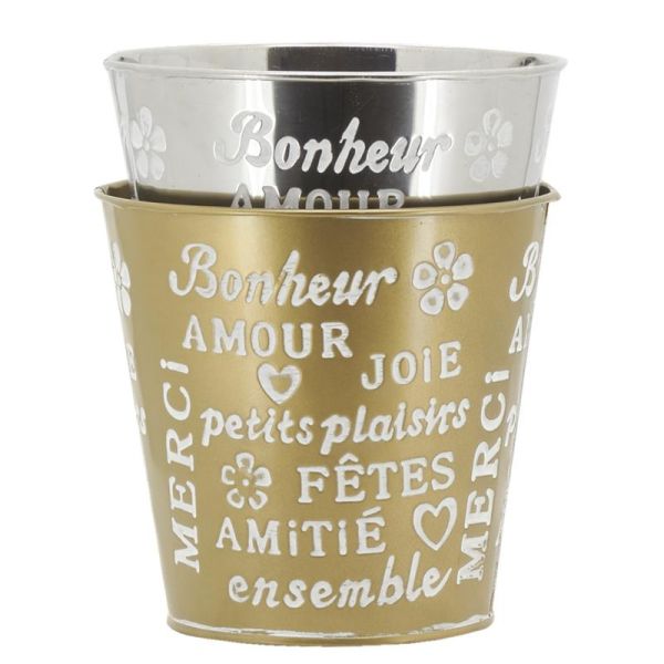 Cache-pot en métal laqué - Amour
