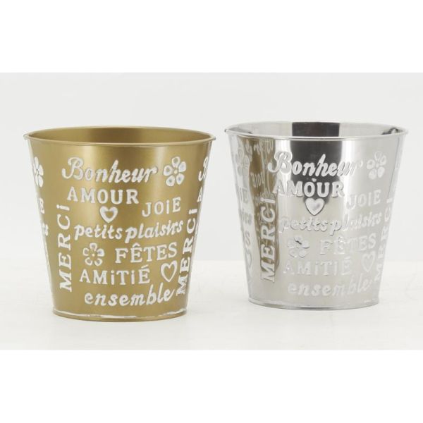 Cache-pot en métal laqué - Amour - 4,90