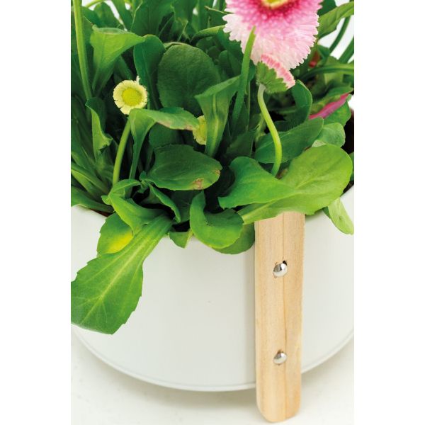 Cache-pot en métal laqué et bois - AUB-4403