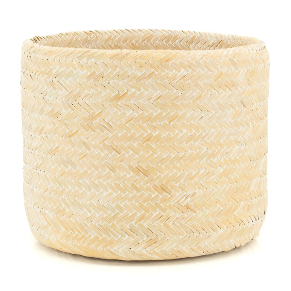 Cache pot rond en bambou patiné (Lot de 5) - 5