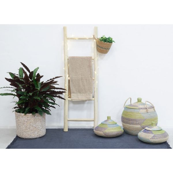 Cache pot rond en bambou patiné (Lot de 5) - 6