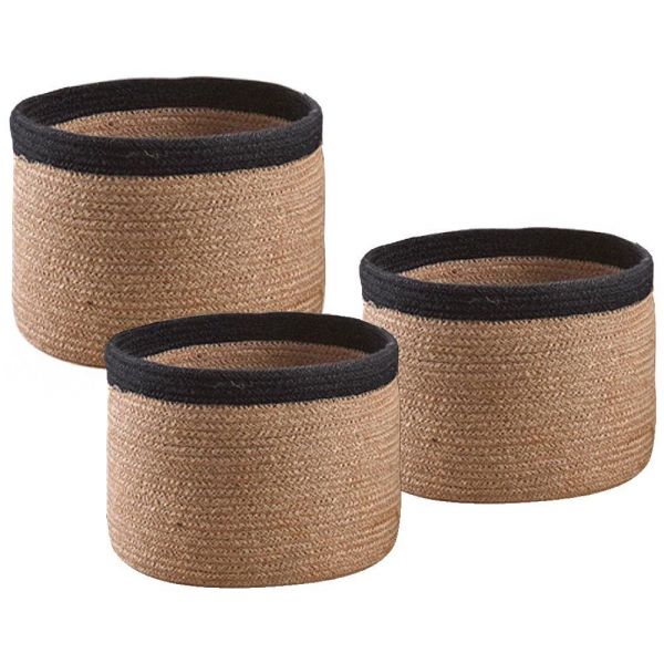 Cache-pot rond en jute (Lot de 3)