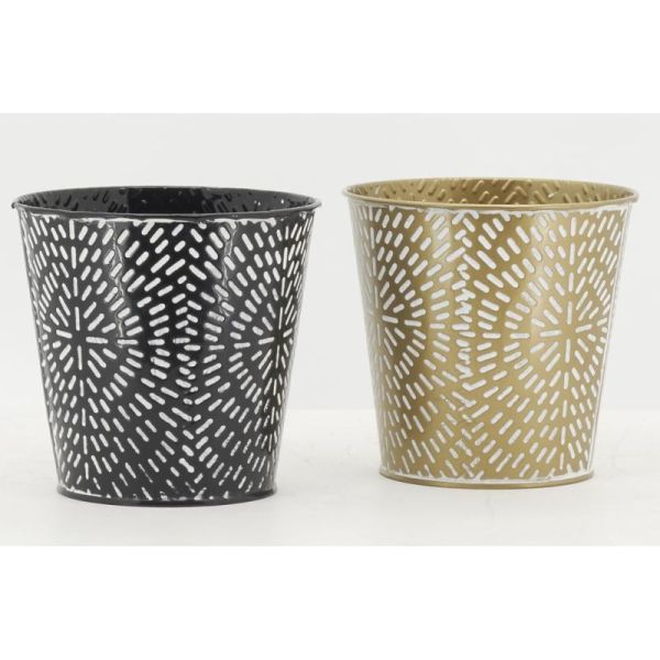 Cache-pot rond en métal laqué - 4,90
