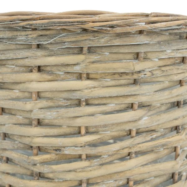 Cache pot rond en osier gris (Lot de 5) - 52,90