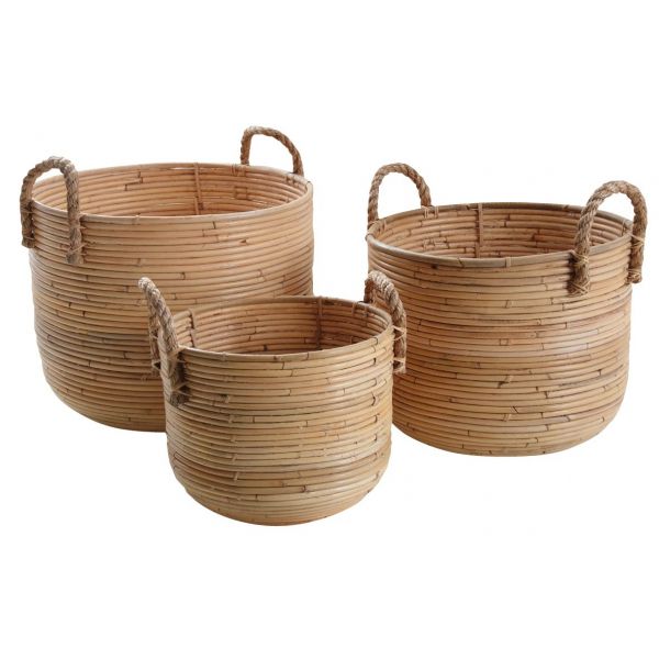 Cache-pot ronds en poelet (Lot de 3)