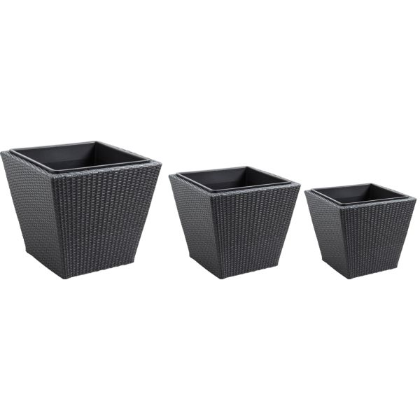 Cache-pots en résine tressée (lot de 3)