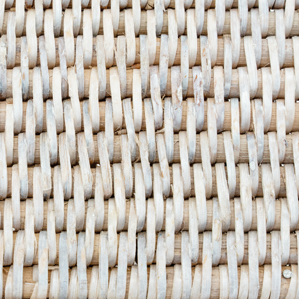 Cache-pots carrés en rotin patiné blanc (lot de 2) - 129