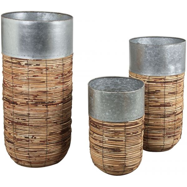 Cache-pots haut en rotin Paolo (Lot de 3) - AUBRY GASPARD