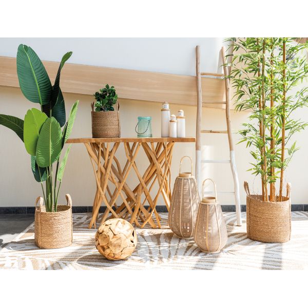 Cache-pots en jonc naturel avec anses (Lot de 3) - AUBRY GASPARD