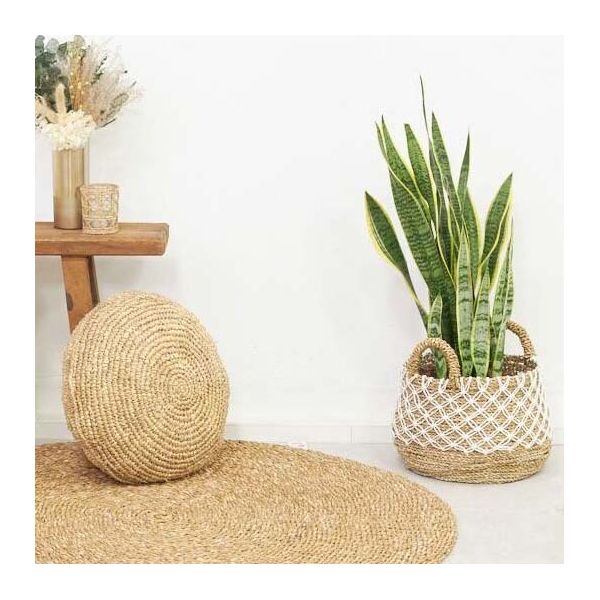 Cache-pots en jonc naturel et crochet (Lot de 2) - 89,90
