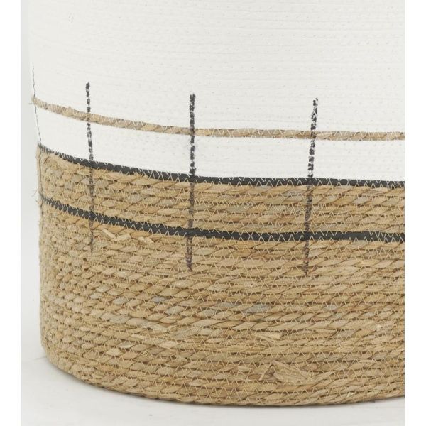 Cache-pots en jonc naturel et blanc (lot de 4) - 84,90