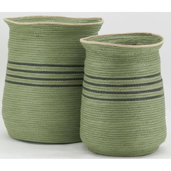 Cache-pots  en jonc vert (lot de 2) - 66,90