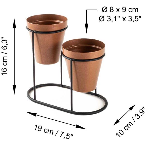 Cache-pots en métal 2 pots Decorative - ASI-0599