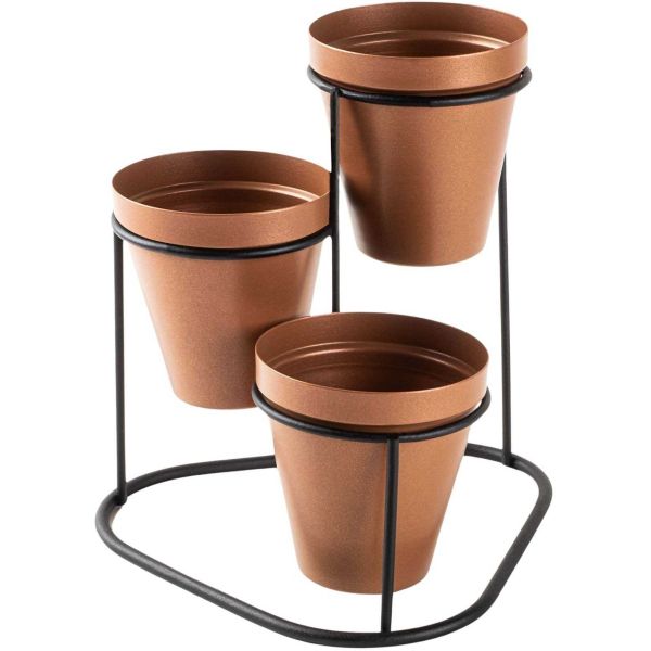 Cache-pots en métal 3 pots Decorative