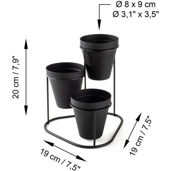 Cache-pots en métal 3 pots Decorative - ASI-0594