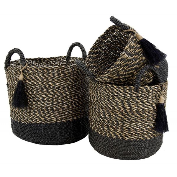 Cache-pots en raphia (Lot de 3)