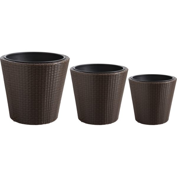 Cache-pots en résine tressée (lot de 3)