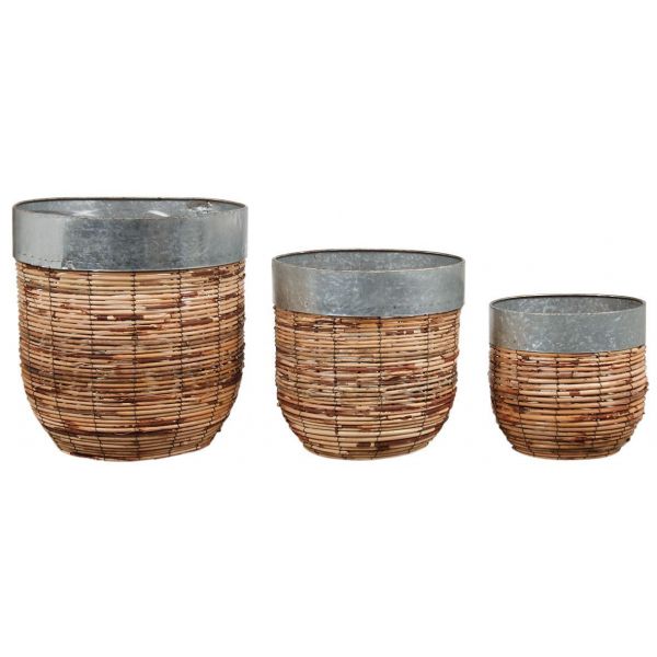 Cache-pots en rotin Paolo (Lot de 3)