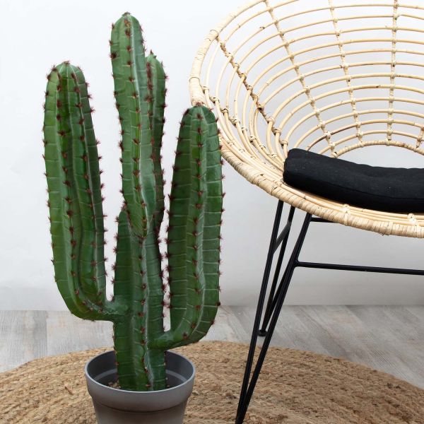 Cactus artificiel 4 branches en pot 70 cm - LIGNE DECO