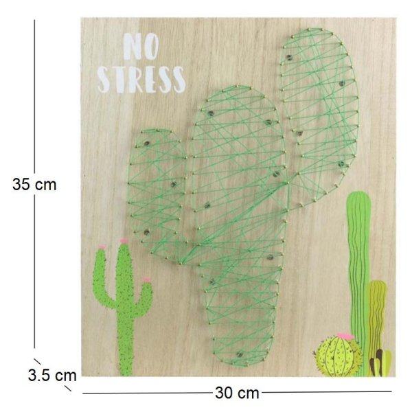 Cactus lumineux sur chassis en bois no stress 35 cm - 5