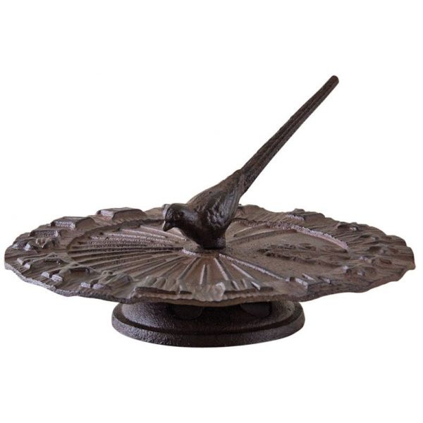 Cadran solaire oiseau en fonte