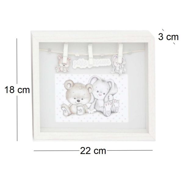 Cadre blanc en bois bébé pour photo 10 x 15 cm - SIL