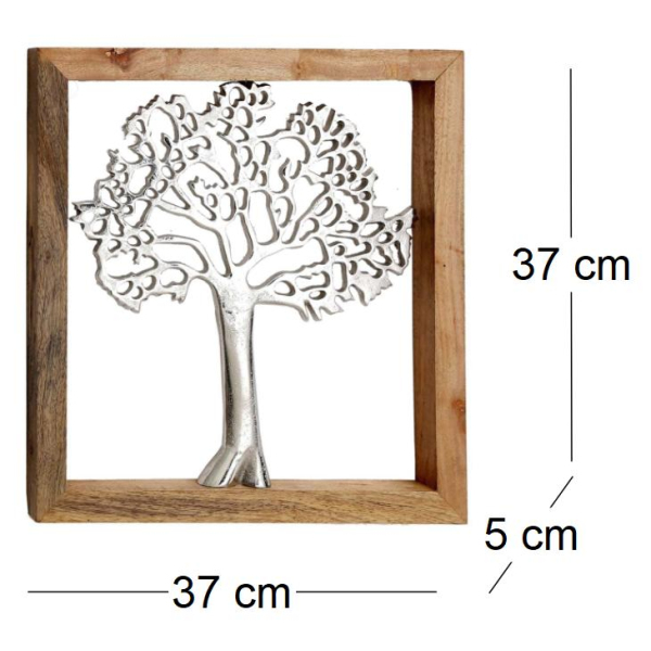 Cadre en bois et aluminium Arbre de vie 37 cm - SIL