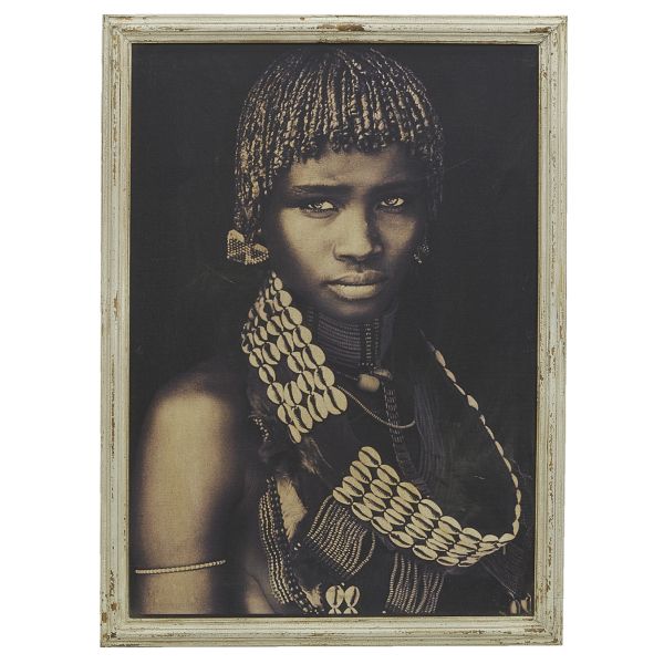 Tableau portrait femme africaine - Noir et blanc