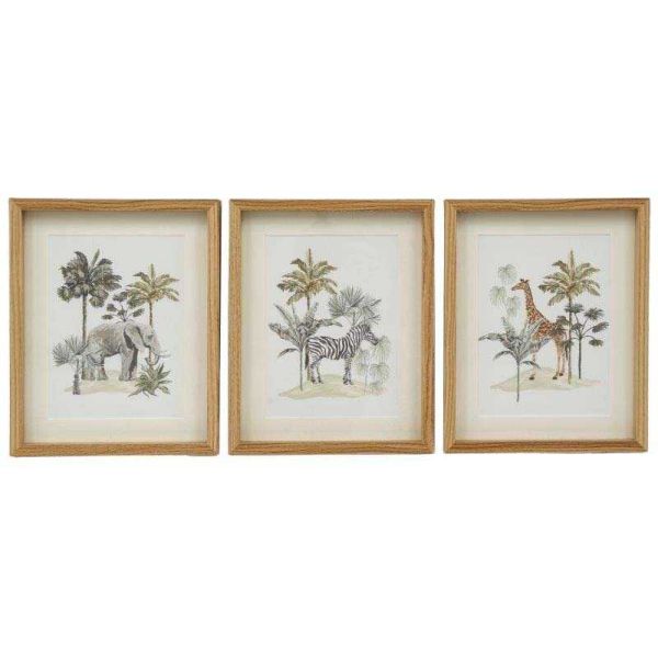 Cadre décorarif Safari 20 x 25 cm (Lot de 3)