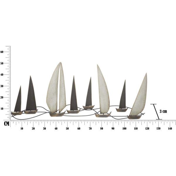 Cadre décoratif en métal bateaux Regata 119 x 3 x 51 cm - MAU-0116
