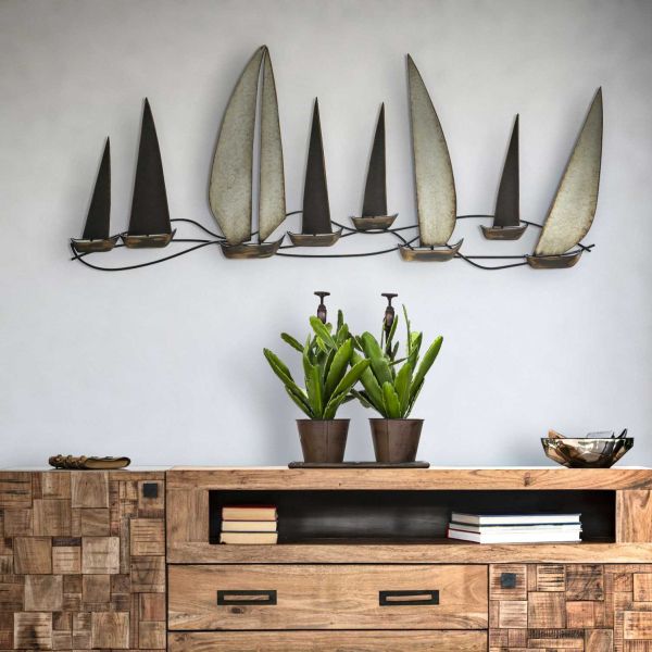 Cadre décoratif en métal bateaux Regata 119 x 3 x 51 cm - MAURO FERRETTI
